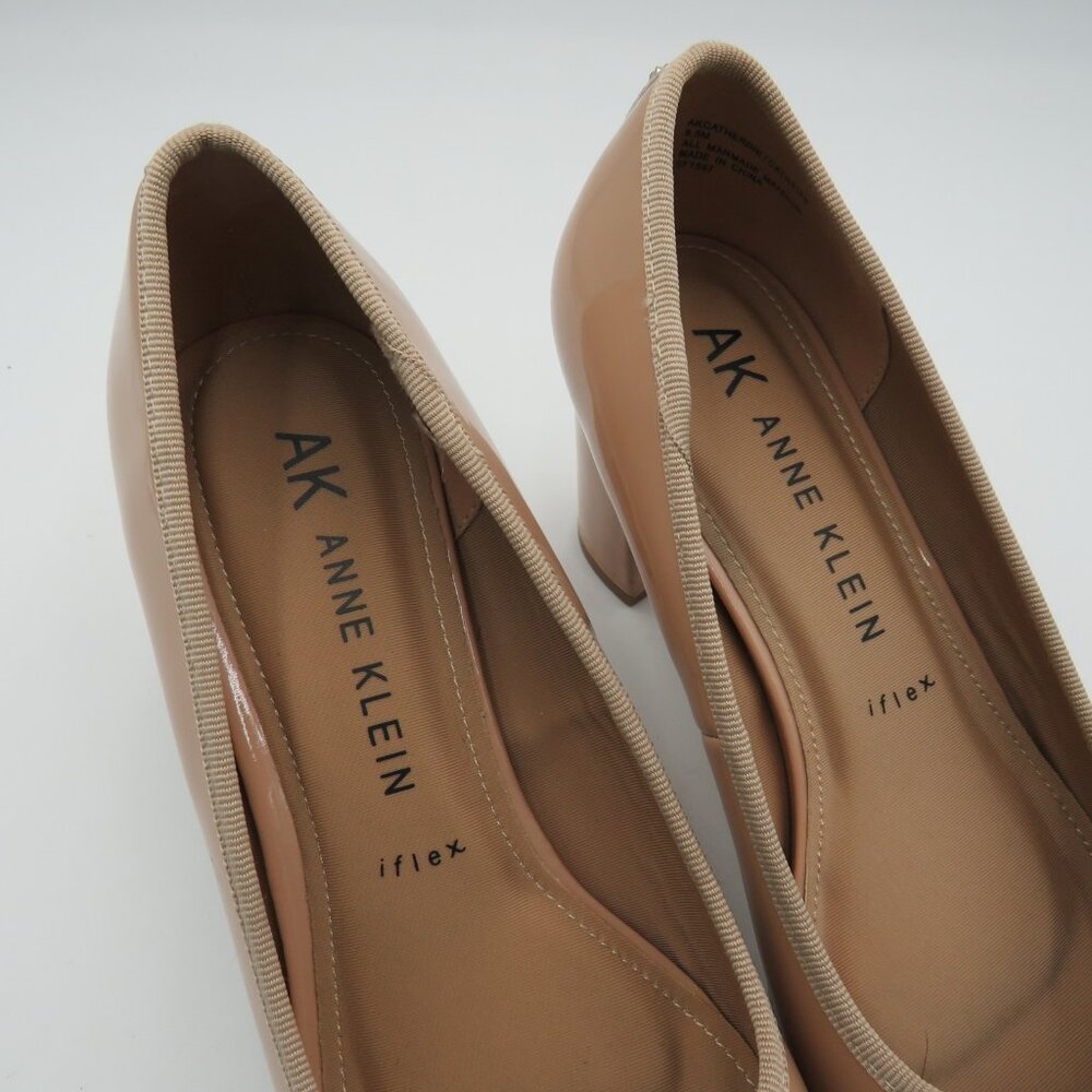 Anne Klein Nude Patent Block Heel Pumps - Picture 11 of 12